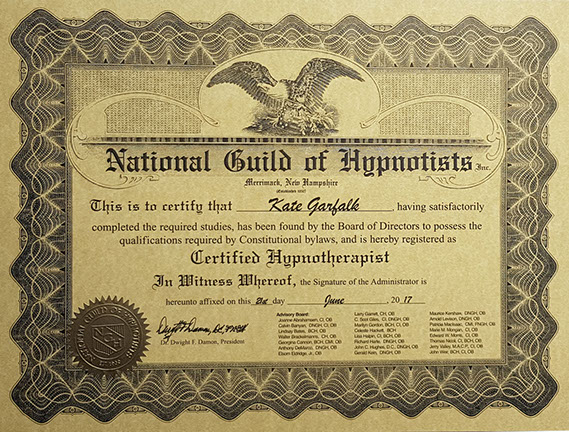 national guild of hypnotists certificate